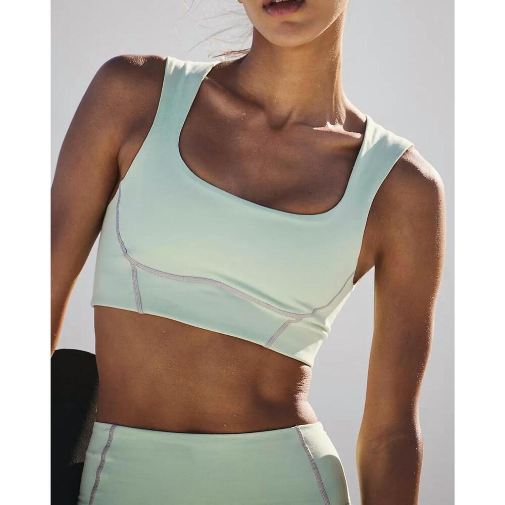 NEW FREE PEOPLE you're a peach bra in cactus mint